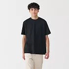 【MUJI 無印良品】男天竺圓領短袖T恤 L 黑色