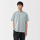 【MUJI 無印良品】男天竺圓領短袖T恤 L 淺藍