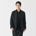 【MUJI 無印良品】男亞麻水洗外套 M 黑色