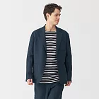 【MUJI 無印良品】男亞麻水洗外套 XL 深藍
