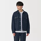【MUJI 無印良品】男吉貝木棉混丹寧外套 M 暗藍