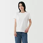 【MUJI 無印良品】女天竺圓領短袖T恤 S 白色