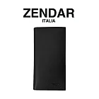 【ZENDAR】限量1折 頂級小牛皮十字紋18卡對開長夾 尼亞系列 全新專櫃展示品(黑色)