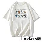 【Lockers 木櫃】美式寬鬆小貓印花短袖T恤 L114040101 F 白色