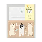 MIDORI 迷你信紙信封組附貼紙(貪吃動物)- 小狗
