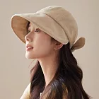 日本 BEAUTYJAPAN 抗UV透氣棉麻素材蝴蝶結鴨舌帽 防曬帽BJ2149 米色