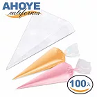 【AHOYE】9吋加厚耐熱透明擠花袋 100入裝 (三角袋 奶油袋 烘焙裝飾)