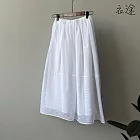 【衣途】高腰褶皺寬鬆A字大擺裙(KDSY-B232) M 白色