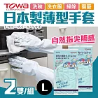 日本製薄型親膚手套2件組 L藍x2