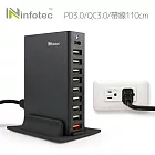 infotec 桌面型 10埠 PD+QC 63W快速充電器