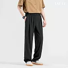 【AMIEE】寬鬆垂墜感西裝長褲(男裝/KDPY-VS90) M 黑色