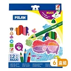 MILAN 學齡前的第一盒色鉛筆_12色(附削筆器)x6入組