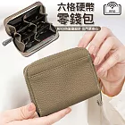 日幣六格零錢包 硬幣錢包 RFID防盜刷感應 卡其