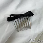 【卡樂熊】公主頭雙層蝶結碎髮整理造型髮插/髮梳- 黑色