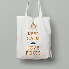 【 Hello Studio 你好工作室】KEEP CALM AND LOVE FOXES｜帆布托特包