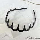 【卡樂熊】基本亮面高顱頂齒梳造型髮箍- 亮面黑色