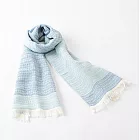【日本ORIM今治毛巾】美濃和紙 透氣流蘇圍巾 ‧ 露藍