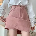 【MsMore】 大碼韓國磨毛彈力大碼帶假兩件包臀褲裙# 126241 M 玫紅色