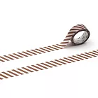 【日本mt和紙膠帶】1P Deco系列 ‧ 斜條紋/棕色