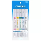 KOKUYO Campus限定粗細兩用螢光筆- 5入