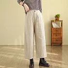 【ACheter】 棉褲時尚保暖寬鬆顯瘦夾棉加厚直筒長褲# 126546 M 米白色