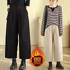 【ACheter】 棉褲時尚保暖寬鬆顯瘦夾棉加厚直筒長褲# 126546 M 黑色