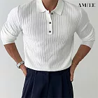 【AMIEE】純色針織打底上衣(男裝/KDTQ-107) L 白色