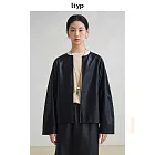 ltyp旅途原品 環保PU皮廓感短外套 都市時尚收腰繫帶皮衣夾克女秋 M L  M 經典黑