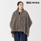 【MUJI 無印良品】再生聚酯纖維保暖絨毛披肩 摩卡棕