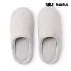 【MUJI 無印良品】暖纖毛室內拖鞋 /L/灰米25-27.5 cm用