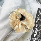 【卡樂熊】韓系羽毛花朵造型鯊魚夾/抓夾- 卡其