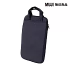 【MUJI 無印良品】降落傘布筆電收納包直式 黑黑.約34x25cm