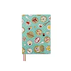 珠友 A5/25K可調式棉麻布書衣 02綠格港點