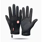 【JP生活館 】防風防寒保暖觸感防滑騎車手套     黑色-M號