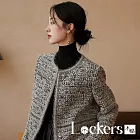 【Lockers 木櫃】秋冬輕奢小花呢短外套 L114121004 混色鑽石灰XL