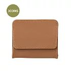 日本3COINS-極薄系列多功能小皮夾 駱駝棕
