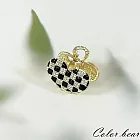 【卡樂熊】韓版水鑽黑格造型瀏海夾/髮夾- 愛心