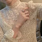 【AnZa】縷空蕾絲半高領內搭打底上衣(2色)       FREE 杏色