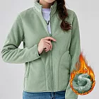 【AnZa】雙面穿加絨加厚立領保暖外套(3色)      M 水綠