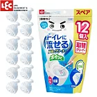 日本LEC 激落君可沖式馬桶清潔紙刷頭補充包12P