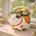 【日本Green House】可愛蹲立動物  裝飾小盆栽 ‧ 三花貓