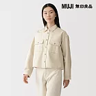 【MUJI 無印良品】女吉貝木棉混輕薄斜紋織長袖襯衫 S 原色