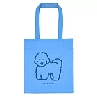 韓國 Zero Per Zero 肩背環保袋_  線條白狗_藍