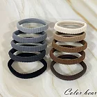 【卡樂熊】基本素色小結毛巾圈造型髮束/髮圈- 灰色+咖色系