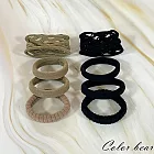 【卡樂熊】基本素織網毛巾圈造型髮束/髮圈- 黑色+淺咖