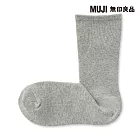 【MUJI 無印良品】女足口柔軟舒適錐形直角襪23-25cm 灰色
