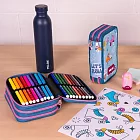 MILAN隨行畫筆袋著走(3層式) 靜謐滑行(50件文具組)