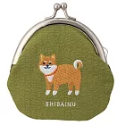 日本 DECOLE 刺繡口金零錢包 小柴犬