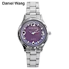 Daniel Wang DW-3166 繽紛俏麗甜美愛心立體數字鐵帶錶 - 芋紫