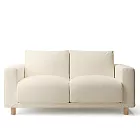 [MUJI無印良品]羽毛獨立筒沙發套/2人座/棉麻網織/原色